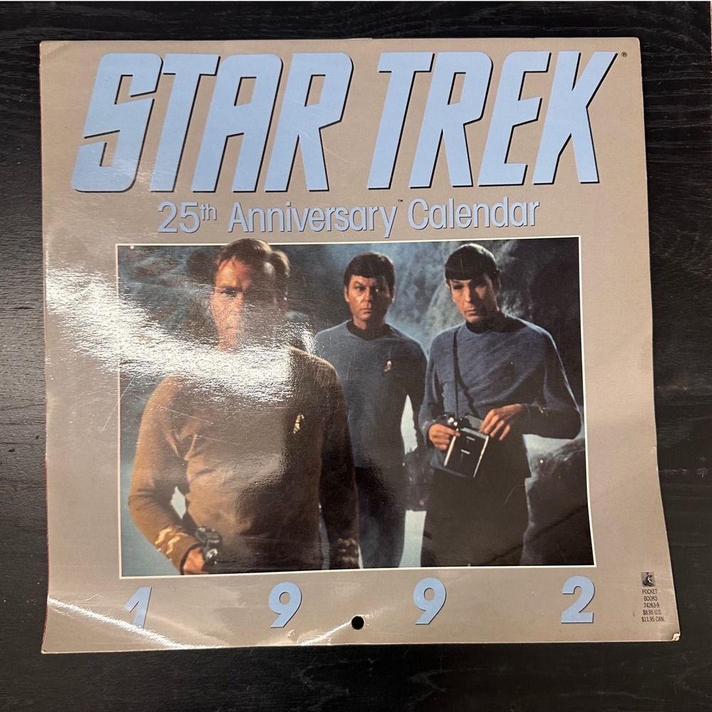 Vintage Star Trek 25th Anniversary 1992 Calendar Pocket‎ Books Collectible